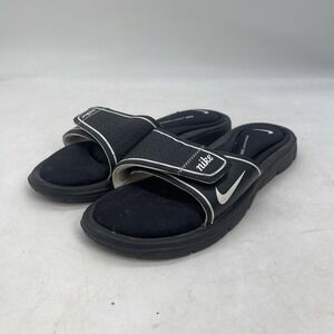 Nike Slides Womens 9 Black Two Straps Memory Foam Slip On Comfort Bed 360683-011
